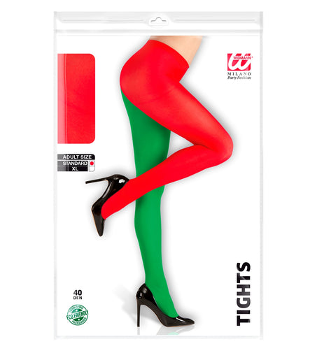 e-carnavalskleding-SYK Rood groene panty kerstelf