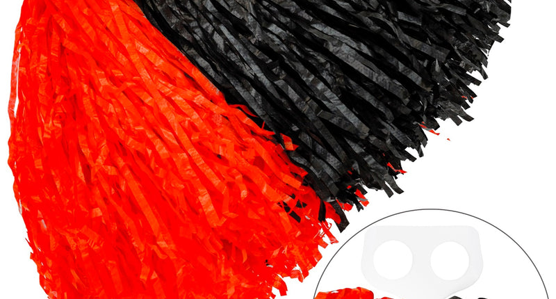 e-carnavalskleding-SYK Rood met zwarte pompom