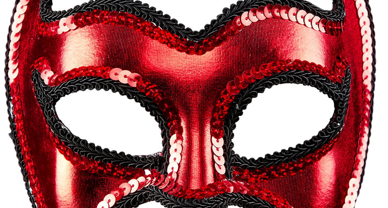 e-carnavalskleding-SYK Rood metallic duivelsmasker