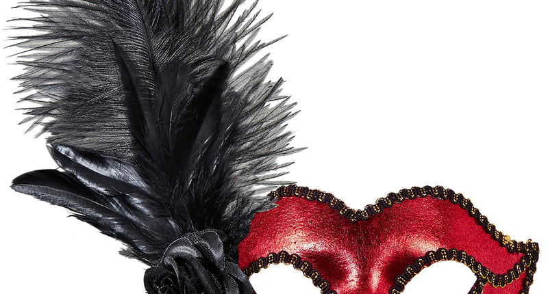 e-carnavalskleding-SYK Rood Metallic Venetiaans oogmasker