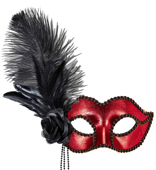 e-carnavalskleding-SYK Rood Metallic Venetiaans oogmasker