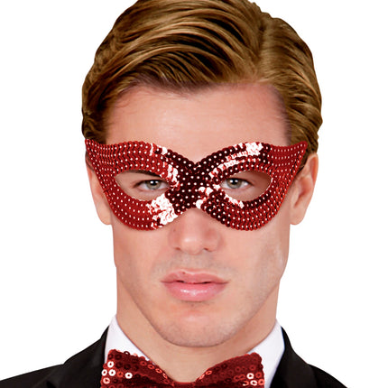 e-carnavalskleding-SYK Rood oogmasker pailletten