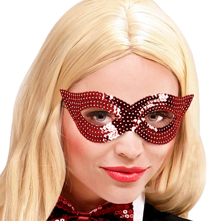 e-carnavalskleding-SYK Rood oogmasker pailletten