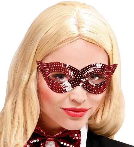 e-carnavalskleding-SYK Rood oogmasker pailletten
