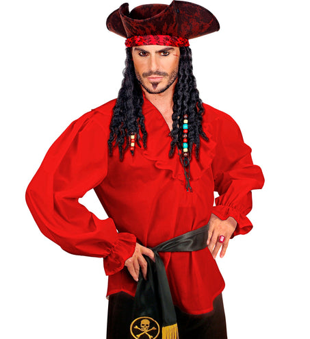 e-carnavalskleding-SYK Rood piratenshirt volwassenen