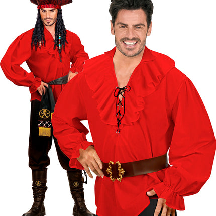 e-carnavalskleding-SYK Rood piratenshirt volwassenen