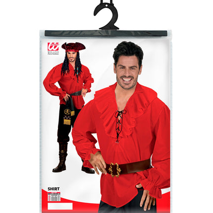 e-carnavalskleding-SYK Rood piratenshirt volwassenen
