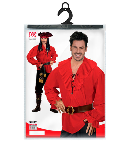 e-carnavalskleding-SYK Rood piratenshirt volwassenen