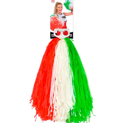 e-carnavalskleding-SYK Rood wit groene cheerleader pom pom