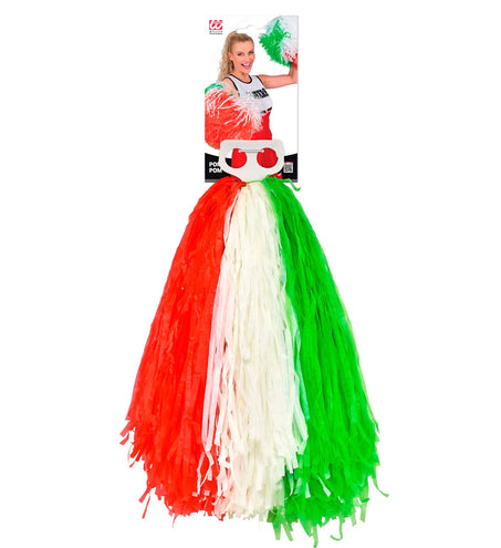 e-carnavalskleding-SYK Rood wit groene cheerleader pom pom