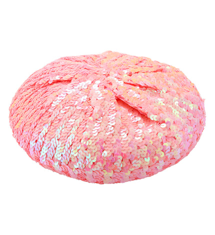 e-carnavalskleding-SYK Roze baret pailletten glitter muts
