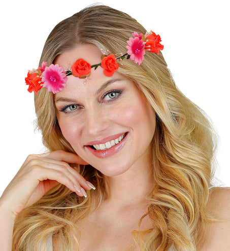 e-carnavalskleding-SYK Roze bloemen hoofdbandjes