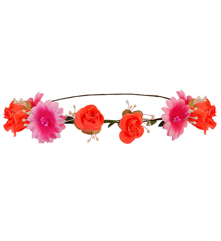 e-carnavalskleding-SYK Roze bloemen hoofdbandjes
