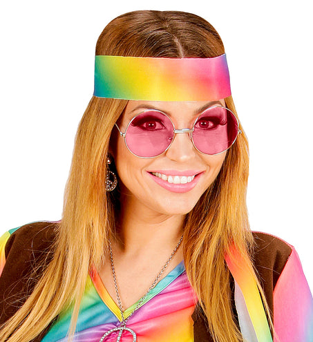 e-carnavalskleding-SYK Roze bril 70-er jaren Flower Power