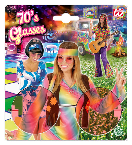 e-carnavalskleding-SYK Roze bril 70-er jaren Flower Power