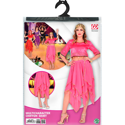 e-carnavalskleding-SYK Roze chiffon rok