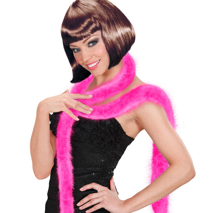 e-carnavalskleding-SYK Roze/ fuchsia boa dun