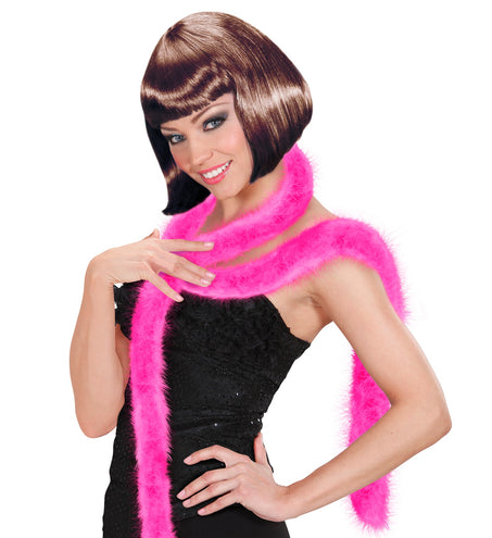 e-carnavalskleding-SYK Roze/ fuchsia boa dun