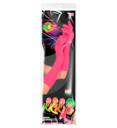 e-carnavalskleding-SYK Roze handschoenen neon lang