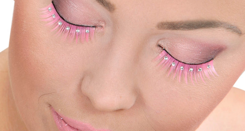 e-carnavalskleding-SYK Roze oogwimpers met strass