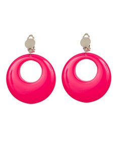 e-carnavalskleding-SYK Roze oorbellen neon disco