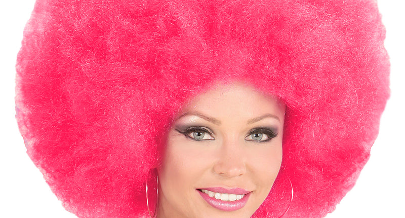 e-carnavalskleding-SYK Roze oversized Afro pruik