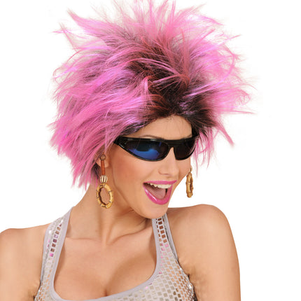 e-carnavalskleding-SYK Roze pruik Frenzy