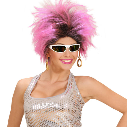 e-carnavalskleding-SYK Roze pruik Frenzy