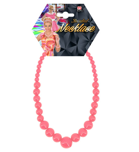 e-carnavalskleding-SYK Roze seventies parelketting