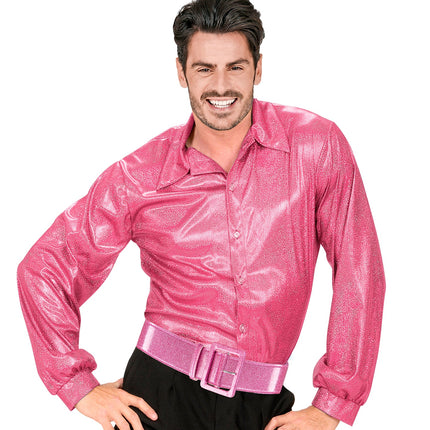 e-carnavalskleding-SYK Roze showriem met glitters