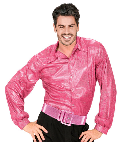 e-carnavalskleding-SYK Roze showriem met glitters