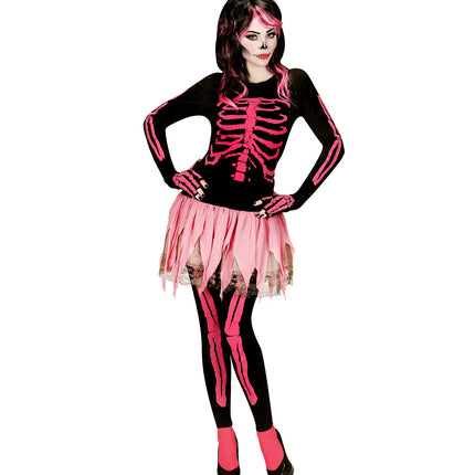 e-carnavalskleding-SYK Roze skeletonjurkjes voor Halloween