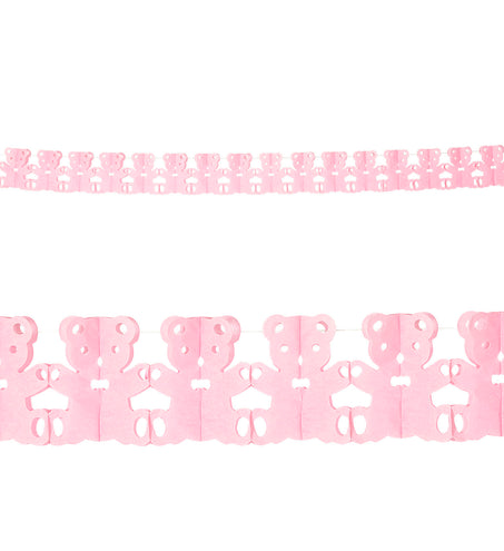 e-carnavalskleding-SYK Roze Teddy beertjes slinger voor geboorte