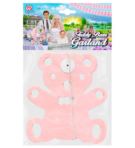 e-carnavalskleding-SYK Roze Teddy beertjes slinger voor geboorte