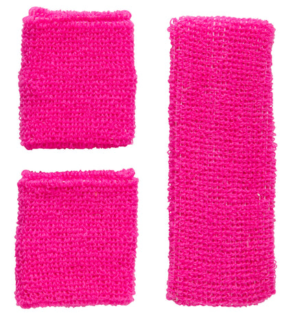 e-carnavalskleding-SYK Roze zweetbanden neon set
