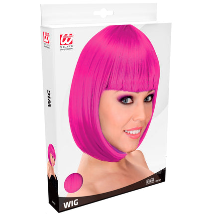 e-carnavalskleding-SYK Roze/fuchsia Pruik Lou Lou