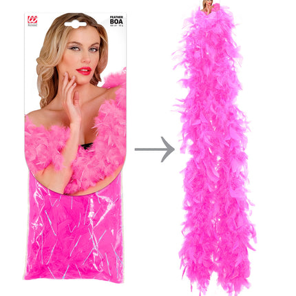 e-carnavalskleding-SYK Roze/fuchsia veren boa 180cm