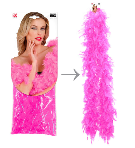 e-carnavalskleding-SYK Roze/fuchsia veren boa 180cm