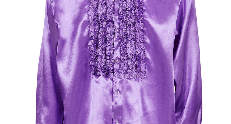 e-carnavalskleding-SYK Ruche blouse satijn paars