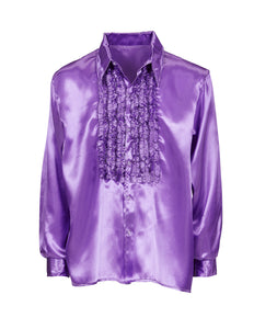 e-carnavalskleding-SYK Ruche blouse satijn paars