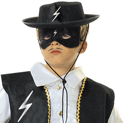 e-carnavalskleding-SYK Ruiter Zorro masker zwart kind