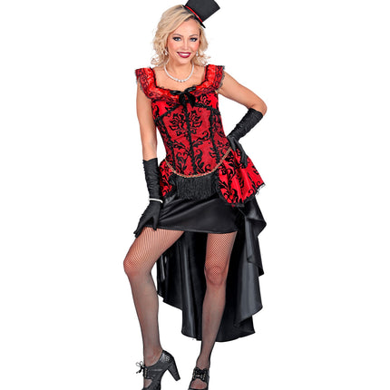 e-carnavalskleding-SYK Saloon jurk dames rood