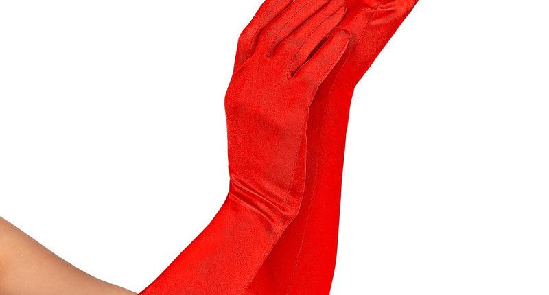 e-carnavalskleding-SYK Satijnen handschoenen rood elastaan