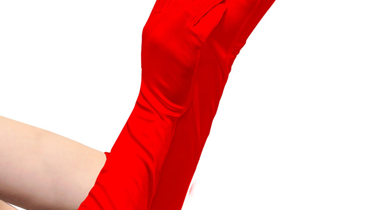 e-carnavalskleding-SYK Satijnen handschoenen rood kind