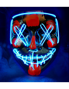 e-carnavalskleding-SYK Scary masker blauw led