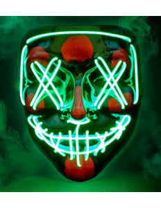 e-carnavalskleding-SYK Scary masker groen led
