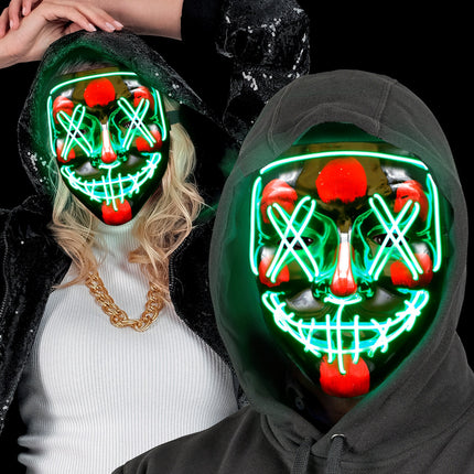 e-carnavalskleding-SYK Scary masker groen led