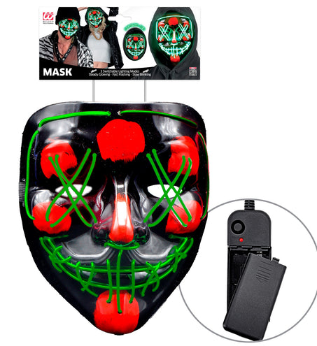 e-carnavalskleding-SYK Scary masker groen led