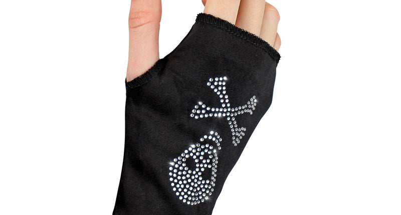 e-carnavalskleding-SYK schedelhandschoenen strass