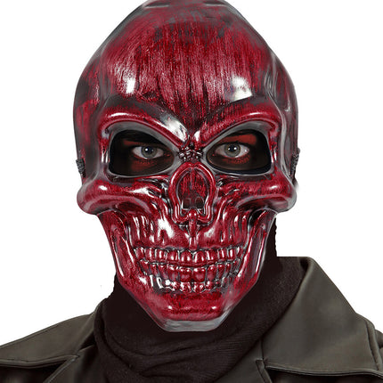 e-carnavalskleding-SYK Schedelmasker rood metallic